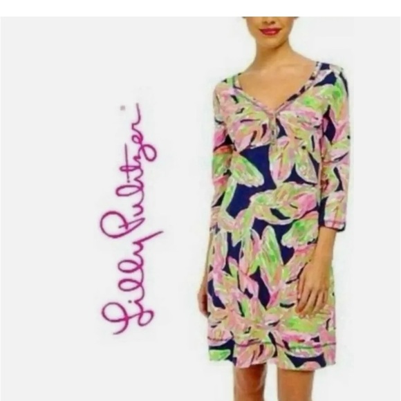 Lilly Pulitzer Palmetto Dress “In the Vias Navy” Color Size Large - Picture 5 of 8